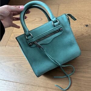 Rebecca Minkoff Side Zip Mini Reagan Tote Cross Body - Teal - NWOT